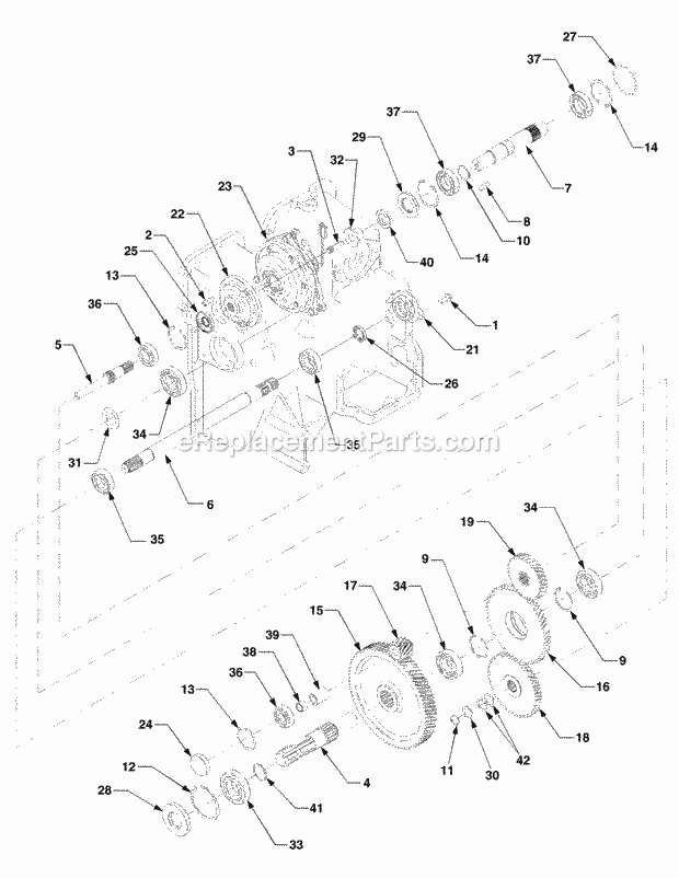 Pto Drive 1b075g & After Diagram and Parts List for 5254E 54AE542-710, 54BE542-710, 54CE542-710 Cub Cadet Lawn Tractor